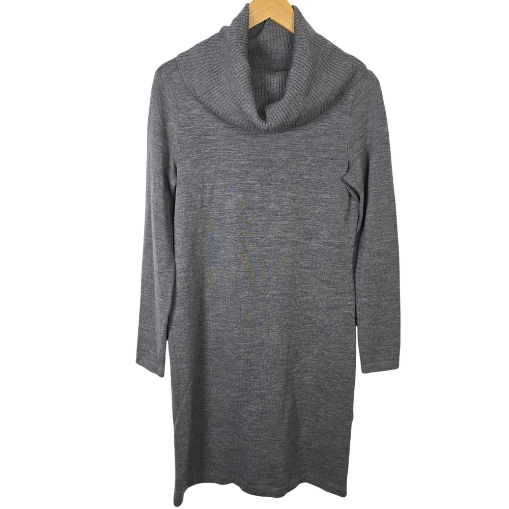 Ralph Lauren Womens Gray 100% Merino Wool Cowl Neck Sweater‎ Dress Large